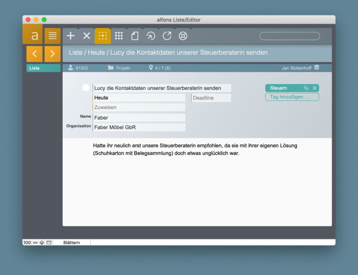 Screenshot Modul Liste