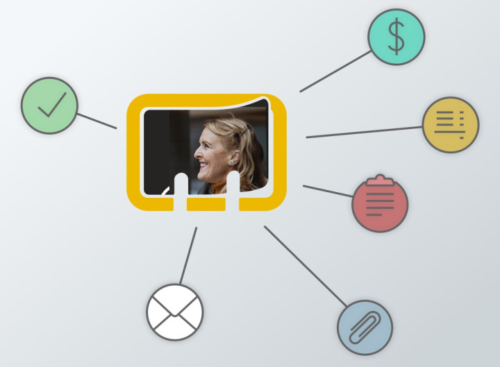 Illustration Vernetzung von Karteikarte und Modulen
